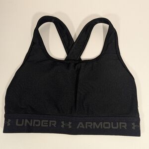 Under Armour Black Racerback Sports Bra with Logo Waistband Women's Small